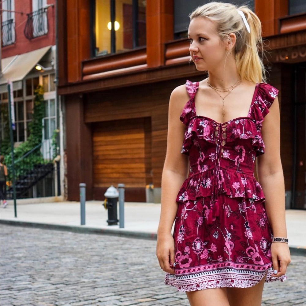 Tiare Hawaii Stone Rose dress Floral Print.